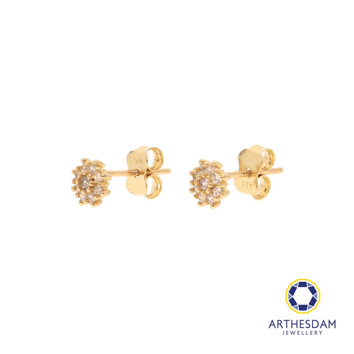 Arthesdam Jewellery 18K Yellow Gold 9 Stones Firework Earrings