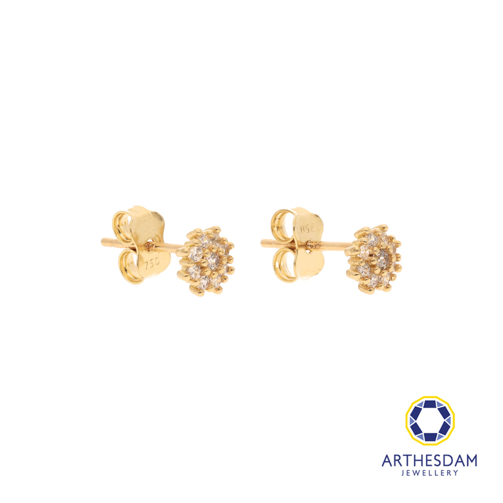 Arthesdam Jewellery 18K Yellow Gold 9 Stones Firework Earrings
