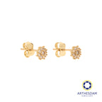 Arthesdam Jewellery 18K Yellow Gold 9 Stones Firework Earrings