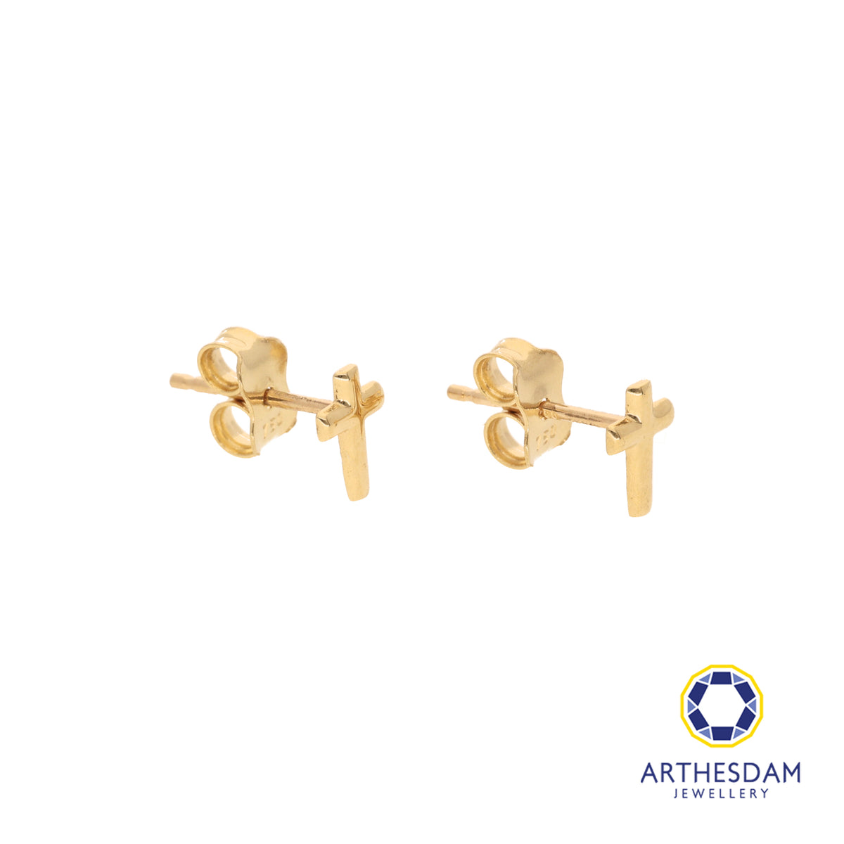 Arthesdam Jewellery 18K Yellow Gold Classic Cross Earrings