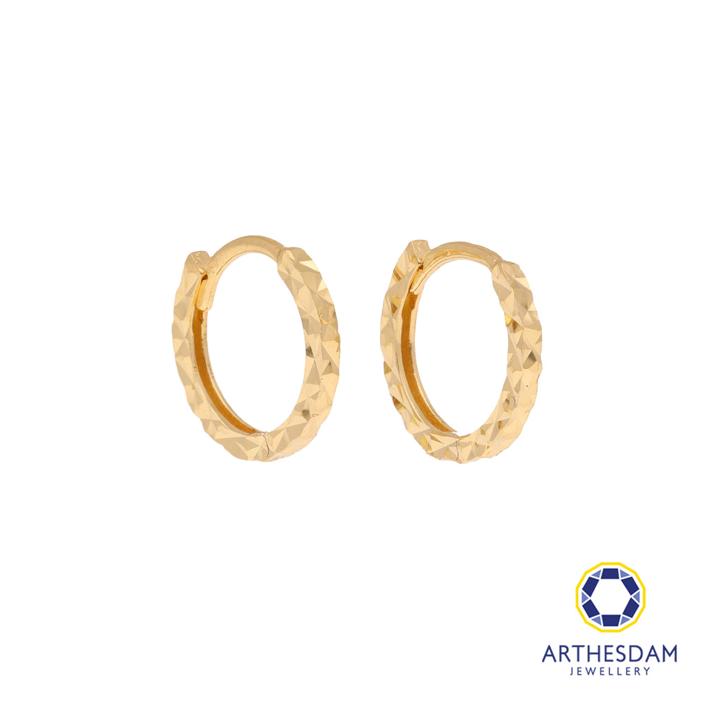 Arthesdam Jewellery 18K Yellow Gold Sparkles Petite Hoop Earrings
