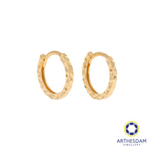 Load image into Gallery viewer, Arthesdam Jewellery 18K Yellow Gold Sparkles Petite Hoop Earrings
