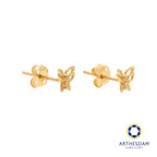 Arthesdam Jewellery 18K Yellow Gold 2 Stone Butterfly Earrings