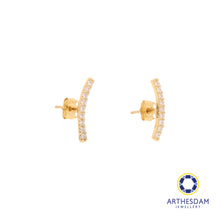 Load image into Gallery viewer, Arthesdam Jewellery 18K Yellow Gold Elegant 9 Stone Earrings
