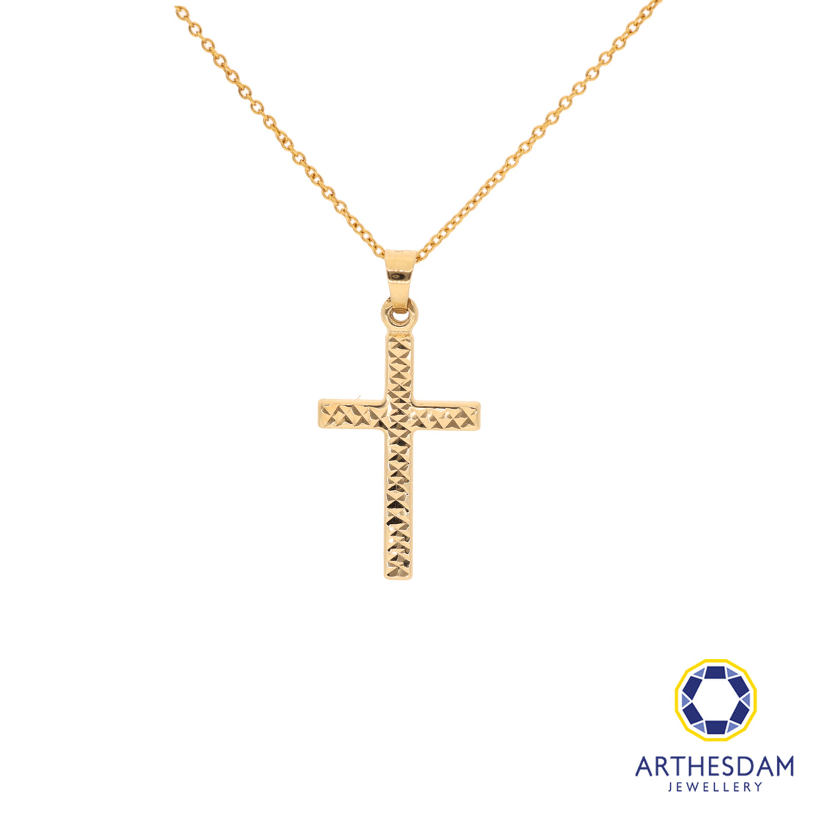 Arthesdam Jewellery 14K Yellow Gold Faceted Cross Pendant
