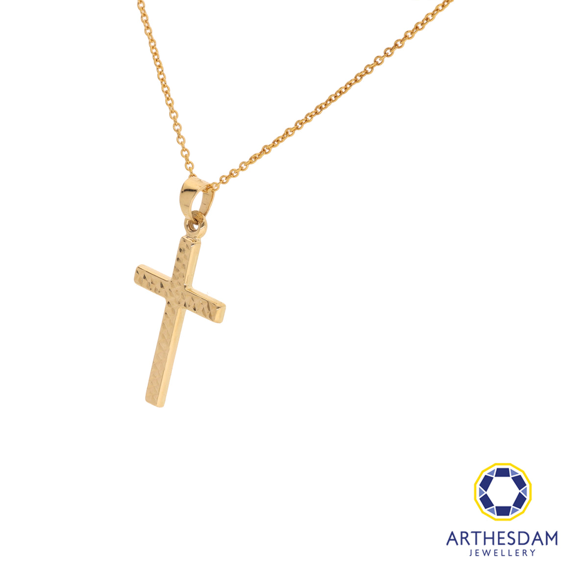 Arthesdam Jewellery 14K Yellow Gold Faceted Cross Pendant