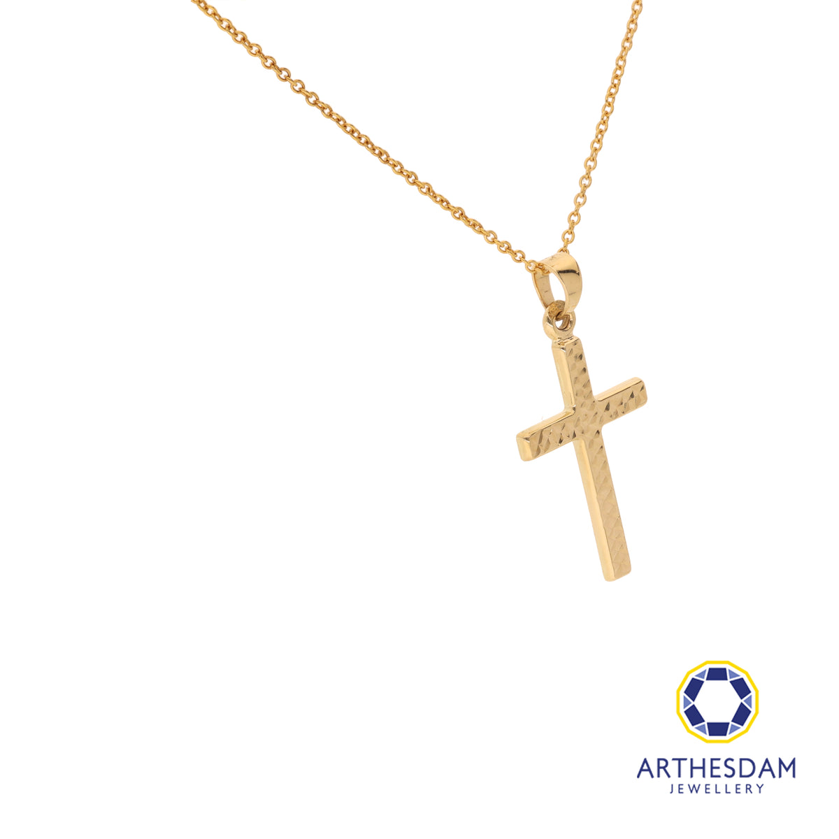 Arthesdam Jewellery 14K Yellow Gold Faceted Cross Pendant