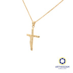 Arthesdam Jewellery 18K Yellow Gold Cross with Jesus Pendant