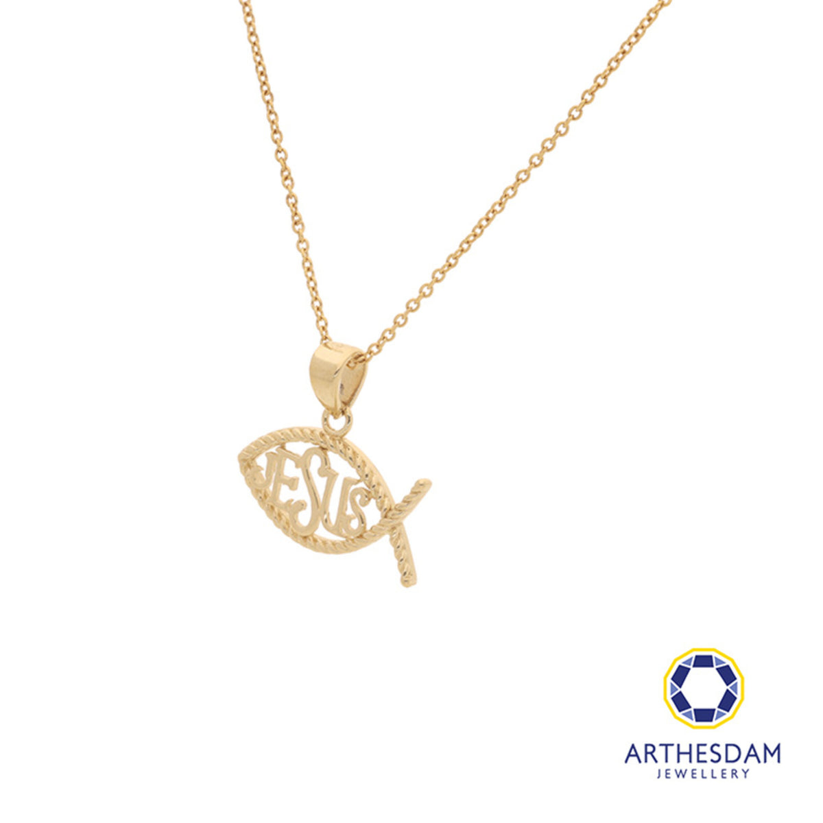 Arthesdam Jewellery 18K Yellow Gold Jesus Fish Pendant