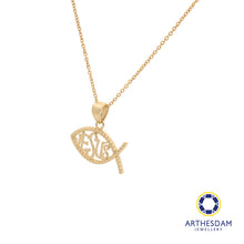 Load image into Gallery viewer, Arthesdam Jewellery 18K Yellow Gold Jesus Fish Pendant

