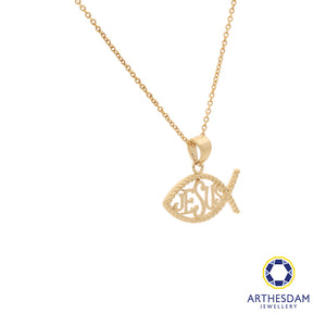 Arthesdam Jewellery 18K Yellow Gold Jesus Fish Pendant
