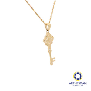Arthesdam Jewellery 18K Yellow Gold Intricate Royal Key Pendant