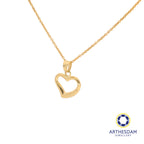 Arthesdam Jewellery 18K Yellow Gold Alternate Textured Heart Pendant