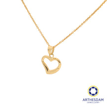 Load image into Gallery viewer, Arthesdam Jewellery 18K Yellow Gold Alternate Textured Heart Pendant
