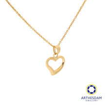 Load image into Gallery viewer, Arthesdam Jewellery 18K Yellow Gold Alternate Textured Heart Pendant
