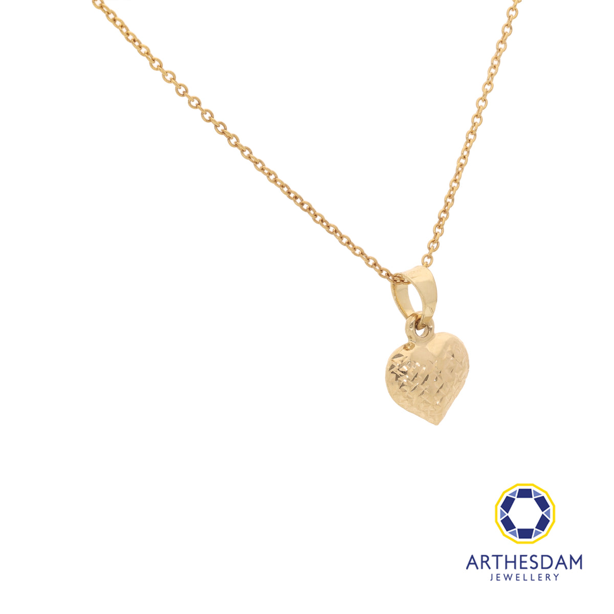 Arthesdam Jewellery 18K Yellow Gold Faceted Heart Pendant