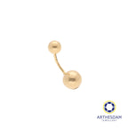 Arthesdam Jewellery 18K Gold Open Double Round Navel Ring