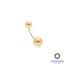 Load image into Gallery viewer, Arthesdam Jewellery 18K Gold Open Double Round Navel Ring
