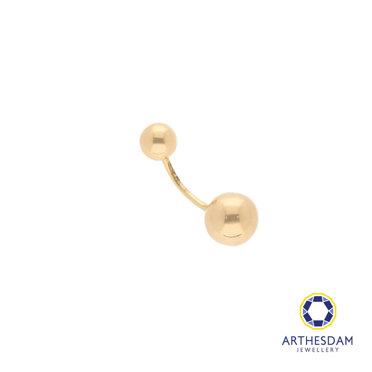 Arthesdam Jewellery 18K Gold Open Double Round Navel Ring
