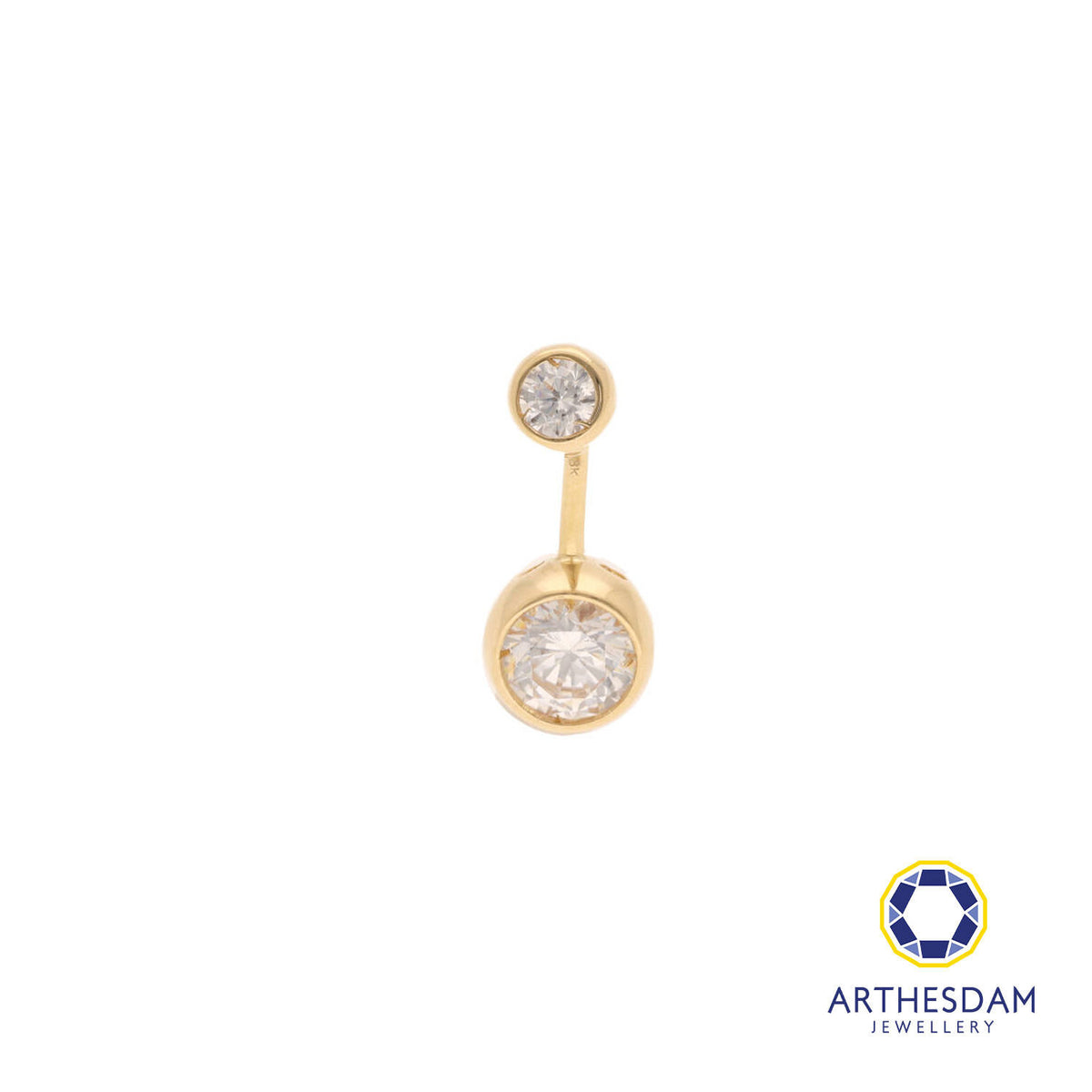 Arthesdam Jewellery 18K Gold Open Bezel Stone Navel Ring