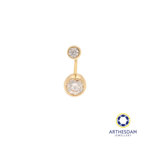 Arthesdam Jewellery 18K Gold Open Bezel Stone Navel Ring
