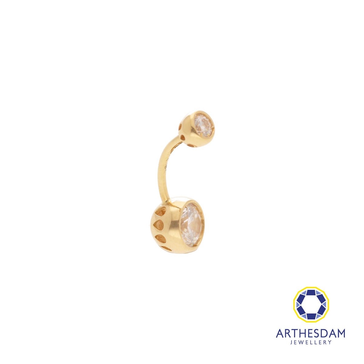 Arthesdam Jewellery 18K Gold Open Bezel Stone Navel Ring