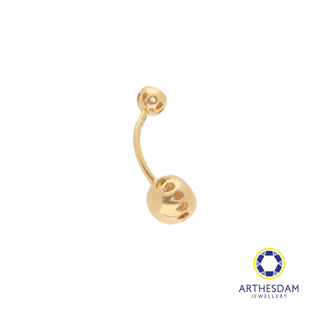 Arthesdam Jewellery 18K Gold Open Bezel Stone Navel Ring