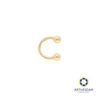 Arthesdam Jewellery 18K Gold Open Round Ball Stud Earring/ Nose Ring