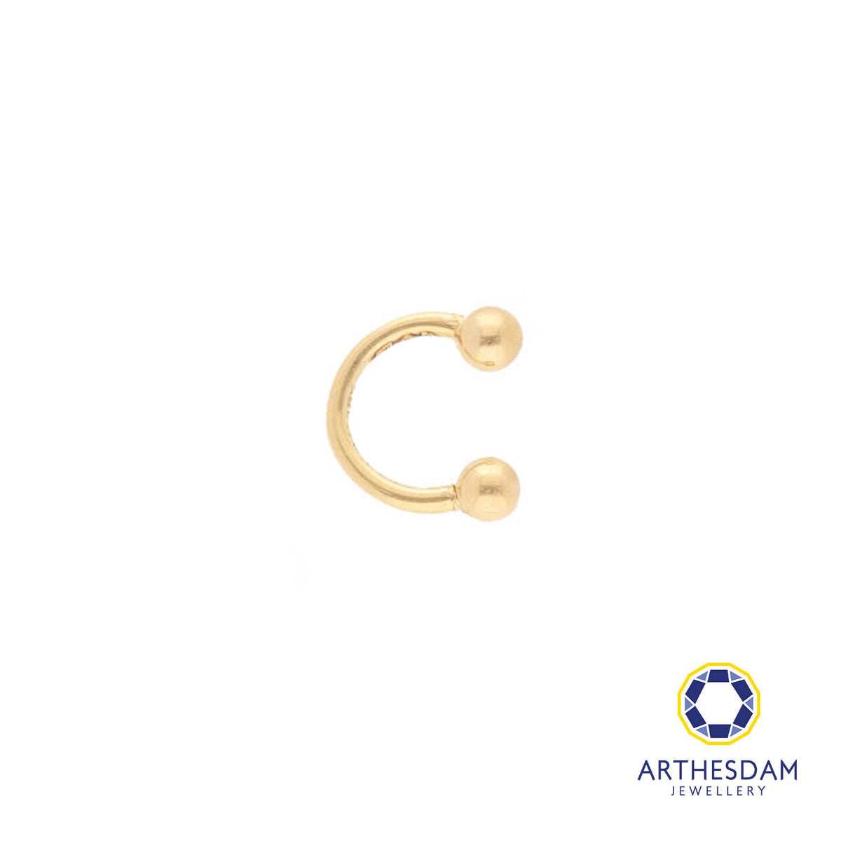 Arthesdam Jewellery 18K Gold Open Round Ball Stud Earring/ Nose Ring
