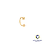 Arthesdam Jewellery 18K Gold Open Round Ball Stud Earring/ Nose Ring