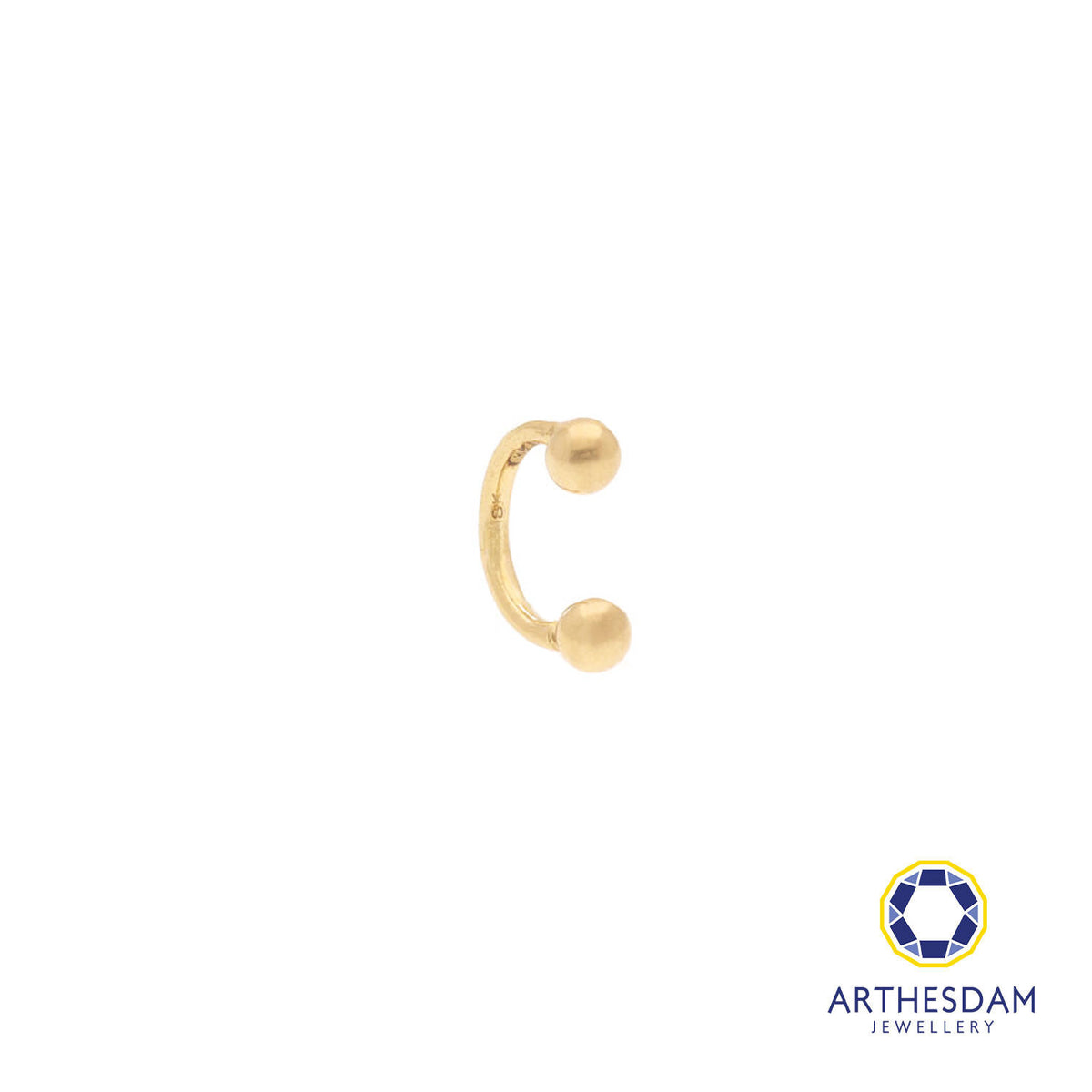 Arthesdam Jewellery 18K Gold Open Round Ball Stud Earring/ Nose Ring