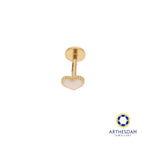 Arthesdam Jewellery 18K Gold White Heart Single Stud Earring (Flat-back)