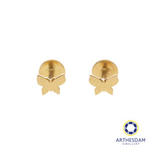 Load image into Gallery viewer, Arthesdam Jewellery 18K Gold Dainty Butterfly Earrings (Flat-back)
