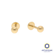 Arthesdam Jewellery 18K Gold Classic Plain Ball Earrings (Flat-back)