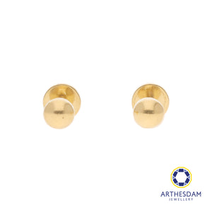 Arthesdam Jewellery 18K Gold Classic Plain Ball Earrings (Flat-back)