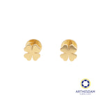 Arthesdam Jewellery 18K Gold Dainty Clover Earrings (Flat-back)