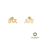 Arthesdam Jewellery 18K Gold Dainty Snake Earrings (Flat-back)