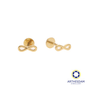 Arthesdam Jewellery 18K Gold Dainty Infinity Earrings (Flat-back)