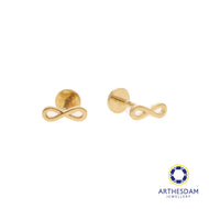 Arthesdam Jewellery 18K Gold Dainty Infinity Earrings (Flat-back)