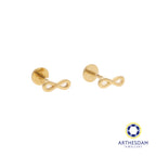 Arthesdam Jewellery 18K Gold Dainty Infinity Earrings (Flat-back)