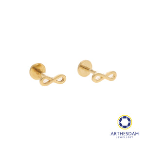 Arthesdam Jewellery 18K Gold Dainty Infinity Earrings (Flat-back)