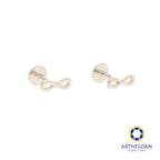 Arthesdam Jewellery 18K White Gold Dainty Infinity Earrings (Flat-back)