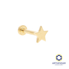 Load image into Gallery viewer, Arthesdam Jewellery 18K Gold Dainty Star Single Stud Earring (Flat-back)

