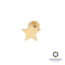 Load image into Gallery viewer, Arthesdam Jewellery 18K Gold Dainty Star Single Stud Earring (Flat-back)
