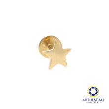 Load image into Gallery viewer, Arthesdam Jewellery 18K Gold Dainty Star Single Stud Earring (Flat-back)
