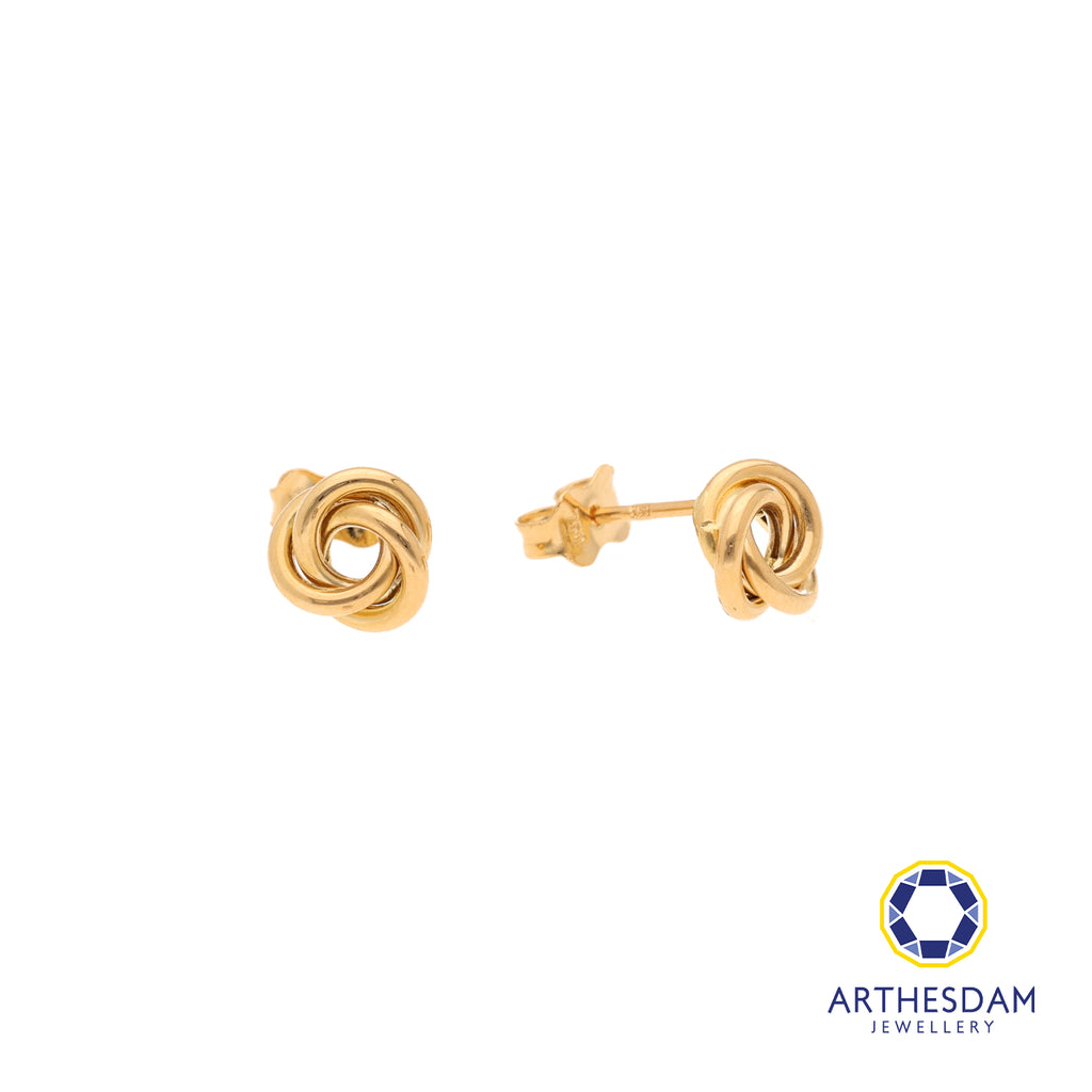 Arthesdam Jewellery 18K Yellow Gold Trio Rings Stud Earrings