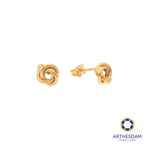 Arthesdam Jewellery 18K Yellow Gold Trio Rings Stud Earrings