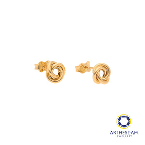 Arthesdam Jewellery 18K Yellow Gold Trio Rings Stud Earrings