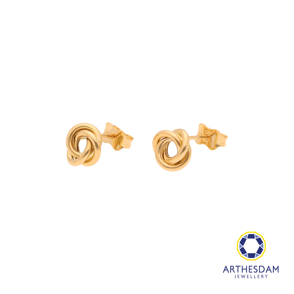 Arthesdam Jewellery 18K Yellow Gold Trio Rings Stud Earrings