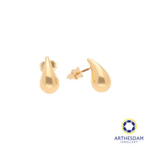 Load image into Gallery viewer, Arthesdam Jewellery 18K Yellow Gold Classy Raindrop Stud Earrings

